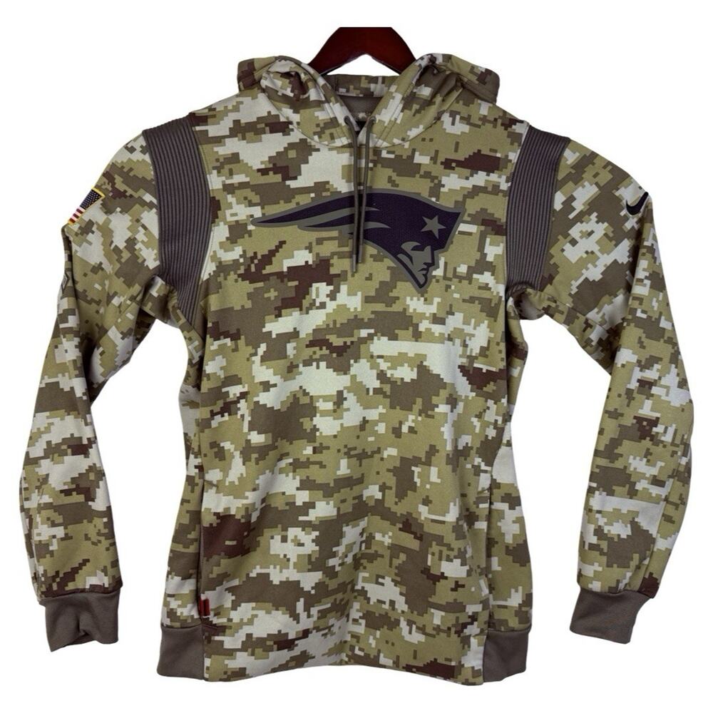 New England Patriots Nike Hoodie Mens Medium Camo Salute To Service On Field